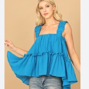 Brogger Size Small Tiered Babydoll Top